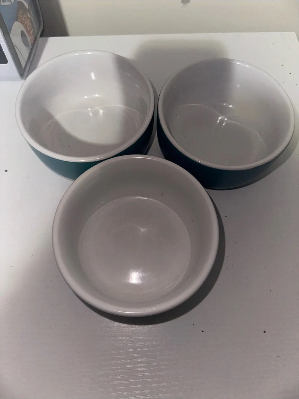 Laurie Gates Teal Ceramic small Bowls - Set of 3